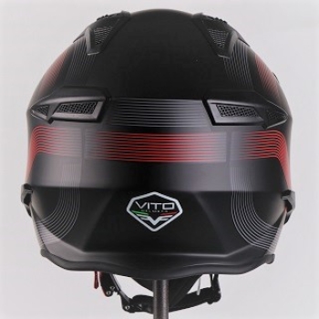 Preview: Helm VITO JET BRUZANO schwarz-matt/rot